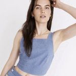 Madewell  Terry Tie Back Crop Tank Top XS Blue Purple Beach Boho Festival Y2K Photo 0