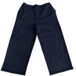 Habitat L Washed Terry Chili Flood Pants Wide Leg Navy Pockets Elastic Waist Photo 3