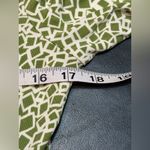 Talbots Dress 8 Green White Crossover bodice Tie Closure Flare 3/4 Sleeve Photo 8