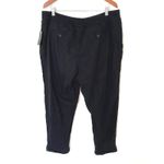 Lucky Brand NWT Black Linen Blend Utility Drawstring Pull-Up Pants Sz XL Photo 2