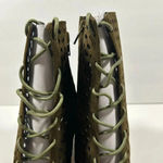 Shoe Republic LA NIB!Shoe -Suede Perforated-Lace UpPeep toe heel booties Size 9 Photo 5