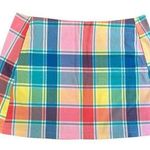 Urban Outfitters madras rainbow pastel plaid zip stretch mini skirt y2k large Photo 0