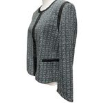 Ann Taylor  BLACK CREAM‎ AND BLUE SHORT WOVEN TWEED JACKET SIZE 14 Photo 1