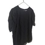 Loft  Size Small S Black Blouse Eyelet Short Sleeve Classy Business Career Photo 1