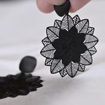 Chic Black Floral Cutout Statement Flower Earrings Boho new gift unique stud Photo 1