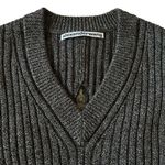 Alexander Wang safety pin star chunky rib knit wool v-neck tunic sweater Photo 3