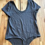 American Eagle  Black Ribbed Short Sleeve Bodysuit Women’s Size Large Photo 2