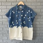 Entro  Blouse Womens Small Denim Bleached Shirt Casual Button Down Photo 1