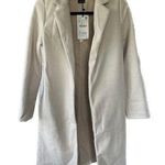 ZARA  NWT Women's Longline Midi Ivory Madam Open Coat Jacket Side Pockets S Photo 0