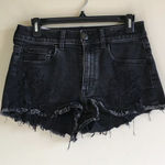 American Eagle  Shortie‎ Shorts Black Embroidered Floral Denim Jeans Women Photo 0