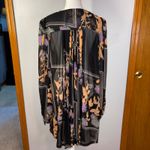 ASOS  Floral Patchwork Print‎ Sheer Button Up Long Sleeve Mini Dress US 14 Photo 2