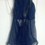 Victoria's Secret NWT Victoria’s Secret Navy Lace Bodysuit Teddy Photo 0
