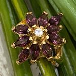 Amethyst 18K G.E. Cocktail Cluster Ring Size 6 Photo 8