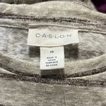Caslon  Beige Striped Short Sleeve Drawstring T-Shirt Size XS in Oatmeal Photo 6