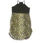 SheIn Women Dress Black Halter Top Leopard Print Sleeveless Casual Photo 3
