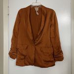 Free People Bronze orange silk collared blazer jacket size US 6 Photo 1
