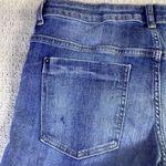 ZARA  Denim 1975 Distressed Blue Jeans Ankle Zipper Raw Hem‎ Ripped Photo 3