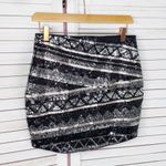 EXPRESS Y2K Sequin Geometric Stripe Mini Skirt Black Silver XS Photo 7