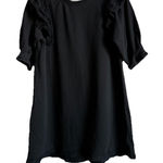 Umgee  Dress Women's Small French Terry Rag Raw Ruffle Sleeve Hem Whimsical Photo 0