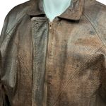Adventure Bound Thinsulate Long Sleeve Belted 100% Leather Bomber Jacket Size L Brown Size L Photo 6