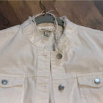 A New Day  Distressed cropped ShortSleeve White Denim Jacket Size XL NEW Photo 3