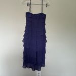Tadashi Shoji Tadashi‎ Vintage blue purple dress party event formal hoco wedding guest ruffle Photo 3