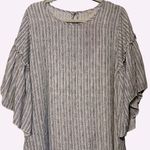 Allison Joy Allison‎ Joy Evereve Black White Ruffle Sleeve Striped Dress NWT Large K4898 Photo 3