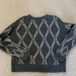 Banana Republic Women’s Size XL Gray & White Geometric Knit Crew Neck Sweater Photo 7
