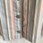 BDG  Pastel Lollipop Stripe Button Front Denim Overall Mini Dress Sleeveless Blue Photo 3