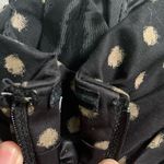 H&M  Womens Dress Size 8 Black Tan Gold Polka Dot Pleated Bust Strapless Mini Photo 7