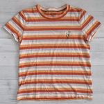 Madewell  Daisy Embroidered Northside Vintage Tee in Broadway Stripe Size XS Photo 1