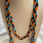 Native American Statement Beaded Necklace Tassle Women’s Multicolor Seed Beads Orange Photo 0