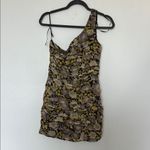 ZARA Allover Floral Print One Shoulder Ruched Gathered Bodycon Dress Size S Photo 1