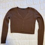 Brandy Melville  Brown Ribbed Cardigan Sweater Photo 0