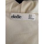 Elodie  White Ribbed Square Neck Long Scrunch Sleeve Top Size M Photo 6