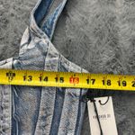 Forever 21 NWT  Women's Denim Curved-Hem Top Metallic Stripes Bustier Size M Photo 4