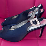 Adrianna Papell  Fiora Navy Slingback Peep Toe Heels Photo 0