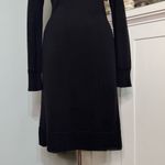 Ralph Lauren Rack Stitch Mockneck Sweater Dress Black Cotton Size Medium Photo 3