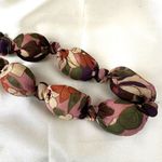Fabric beaded necklace on cord Photo 3