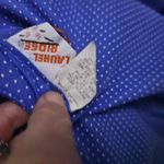 Vintage Laurel Ridge 70s Blue & White Polka Dot Pintuck Pleated Dress Size 15/16 Photo 4