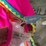 Popvil Shell Trim Strappy Back Tie neon hot pink One Piece Swimsuit size Medium Photo 4