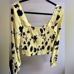 Open Edit NWT- RUCHED CROP TOP IN YELLOW ELFIN WIND FLORAL | Large Photo 8