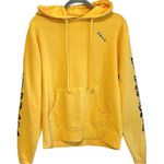 Obey  graphic hoodie, dark yellow, cotton blend, pullover hoodie, pocket, size M Photo 1