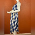 Maeve  Blue and White Asymmetrical Wrap Sundress Size XSP. A14 Photo 6