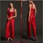 Anthropologie  Hutch Red Seamed Wide-Leg Pockets Party Jumpsuit Size‎ 6 NWT Photo 11