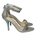 Blue by Betsey Johnson Angie Rhinestone Embellished Sandals Size 6.5 Silver Photo 6