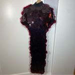 ASOS ARRANGE high neck paillette sequined fringe hem maxi dress in merlot size 2 Red Photo 2