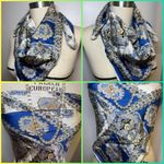Vintage silk scarf square paisley blue cream EUC 29.5” x 30.5” Photo 4