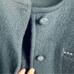 Icelandic 100% wool beautiful cardigan sweater with embroidery designs Black Size L Photo 9