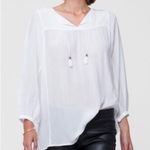 ANINE BING White boho sheer Flowy Tassel Blouse XS Photo 5